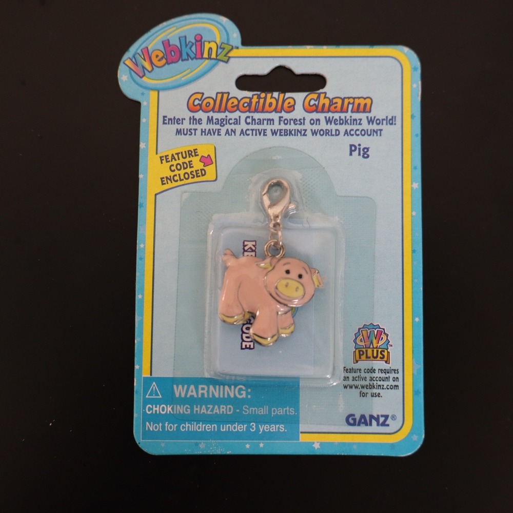 Webkinz Pig Collectible Charm by Ganz NEW with Code